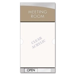 2-Line Meeting Room Sign w/Window & Sliding Panel