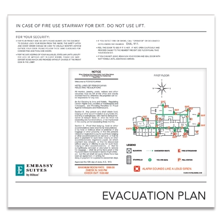 Acrylic Evacuation Plan Holder w/ Map
