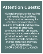 Attention Guests Sign: Hearing & Visually Impaired