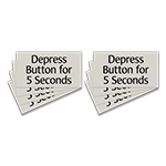 Depress Button Sign - 8 PackCeltec Material