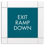 "Exit Ramp Down" Egress Sign - CA Compliant