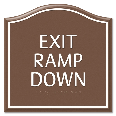 "Exit Ramp Down" Egress Sign - CA Compliant