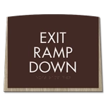 "Exit Ramp Down" Egress Sign - CA Compliant
