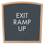 "Exit Ramp Up" Egress Sign - CA Compliant