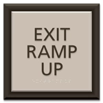 "Exit Ramp Up" Egress Sign - CA Compliant