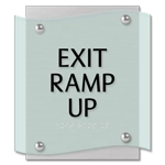 "Exit Ramp Up" Egress Sign - CA Compliant