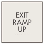 "Exit Ramp Up" Egress Sign - CA Compliant