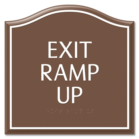 "Exit Ramp Up" Egress Sign - CA Compliant