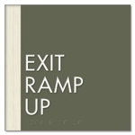 "Exit Ramp Up" Egress Sign - CA Compliant