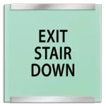 "Exit Stair Down" Egress Sign - CA Compliant