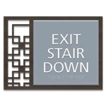 "Exit Stair Down" Egress Sign - CA Compliant