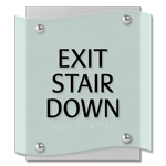 "Exit Stair Down" Egress Sign - CA Compliant