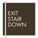 "Exit Stair Down" Egress Sign - CA Compliant