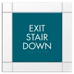 "Exit Stair Down" Egress Sign - CA Compliant