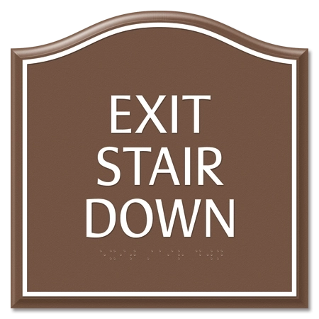 "Exit Stair Down" Egress Sign - CA Compliant