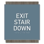 "Exit Stair Down" Egress Sign - CA Compliant