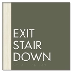 "Exit Stair Down" Egress Sign - CA Compliant