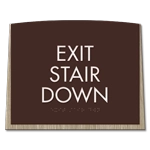 "Exit Stair Down" Egress Sign - CA Compliant
