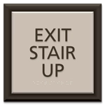 "Exit Stair Up" Egress Sign - CA Compliant