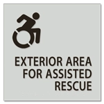Exterior Area for Assisted Rescue Sign - Dynamic ISA Symbol