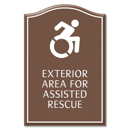 Exterior Area for Assisted Rescue Sign - Dynamic ISA Symbol