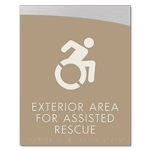 Exterior Area for Assisted Rescue Sign - Dynamic ISA Symbol