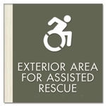 Exterior Area for Assisted Rescue Sign - Dynamic ISA Symbol
