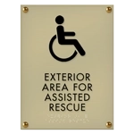 Exterior Area for Assisted Rescue Sign - ISA Symbol