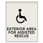 Exterior Area for Assisted Rescue Sign - ISA Symbol