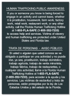 Florida Bilingual Human Trafficking Sign