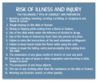 Georgia Water Slide Risk of Illness and Injury Sign