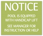 Illinois Handicap Lift Pool/Spa Sign