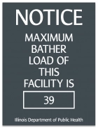 Illinois Maximum Bather Load Pool & Spa Sign