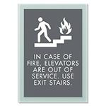 In Case of Fire, Elevators Are Out of Service - No Braille