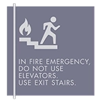 In Fire Emergency, Do Not Use Elevator - No Braille