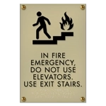 In Fire Emergency Sign - No Braille