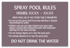Montana Spray Pool Rules Sign