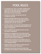Nevada Pool Rules Sign