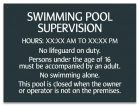 New Jersey Swimming Pool Supervision Sign