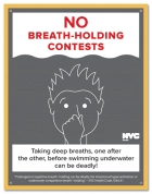 New York City No Breath-Holding Contests Sign