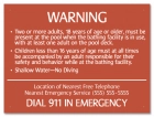 New York State Pool Supervision Warning Sign