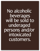 No Alcoholic Beverages To Be Sold - AL Code