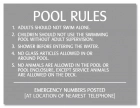 North Carolina Pool Rules and Emergency Phone Sign