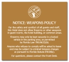 'Notice: Weapons Policy' Sign w/Symbol - FL Compliant - Acrylic Version