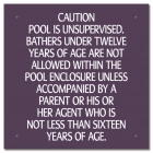 Ontario Canada Unsupervised Pool 2 Sign