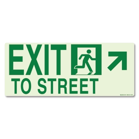 Photoluminescent Emergency Exit Street Sign (Right)