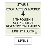 Photoluminescent Stairwell ID (No Re-Entry) - Houston 4 Floors or More
