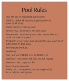 Pool Rules Sign