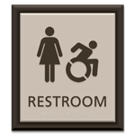 Restroom Sign w/Female & Dynamic ISA Symbols