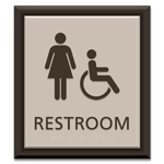 Restroom Sign w/ Female & ISA Symbols